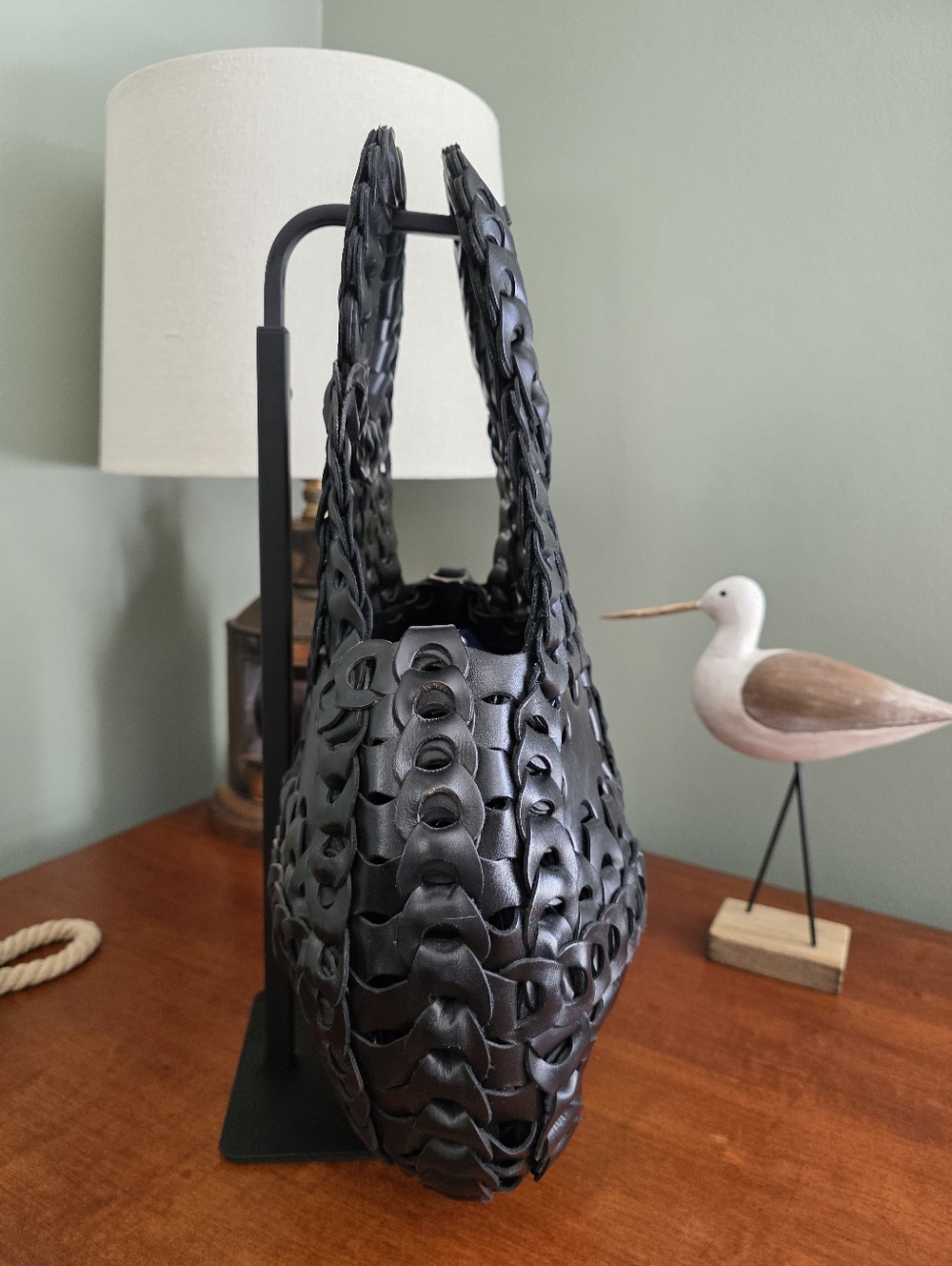 Patricia Nash Ticci Flapover Crossbody Bag Black Leather Purse - Picture 5 of 16